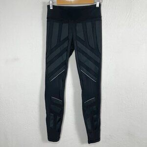 Lululemon Leggings Black Flurry Fighter Tight‎ Reflective Full Length Size 6